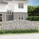 Paniers à gabions arqués 3 pcs 400x50x120/140 cm Fer galvanisé