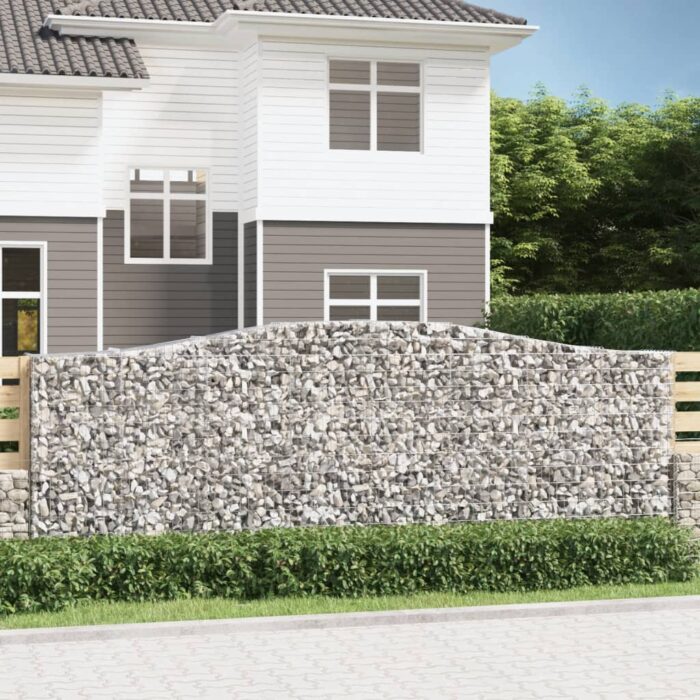 Paniers à gabions arqués 4 pcs 400x50x140/160 cm Fer galvanisé – Image 1