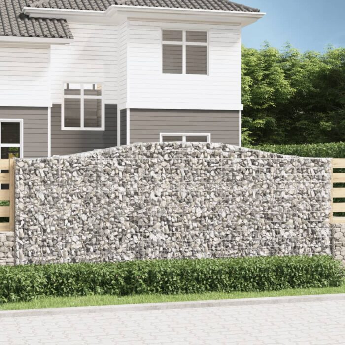 Paniers à gabions arqués 3 pcs 400x50x160/180 cm fer galvanisé – Image 1