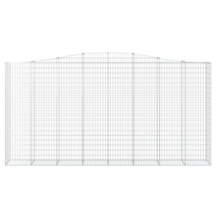 Paniers à gabions arqués 2 pcs 400x50x200/220 cm Fer galvanisé – Image 2