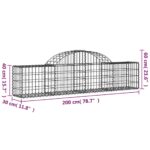 Paniers à gabions arqués 3 pcs 200x30x40/60 cm Fer galvanisé – Image 4