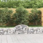 Paniers à gabions arqués 3 pcs 200x30x40/60 cm Fer galvanisé