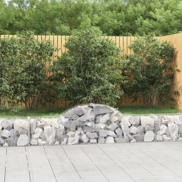 Paniers à gabions arqués 9 pcs 200x30x40/60 cm Fer galvanisé – Image 1