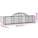 Paniers à gabions arqués 15 pcs 200x30x40/60 cm Fer galvanisé – Image 4