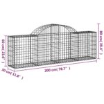 Paniers à gabions arqués 3 pcs 200x30x60/80 cm Fer galvanisé – Image 4
