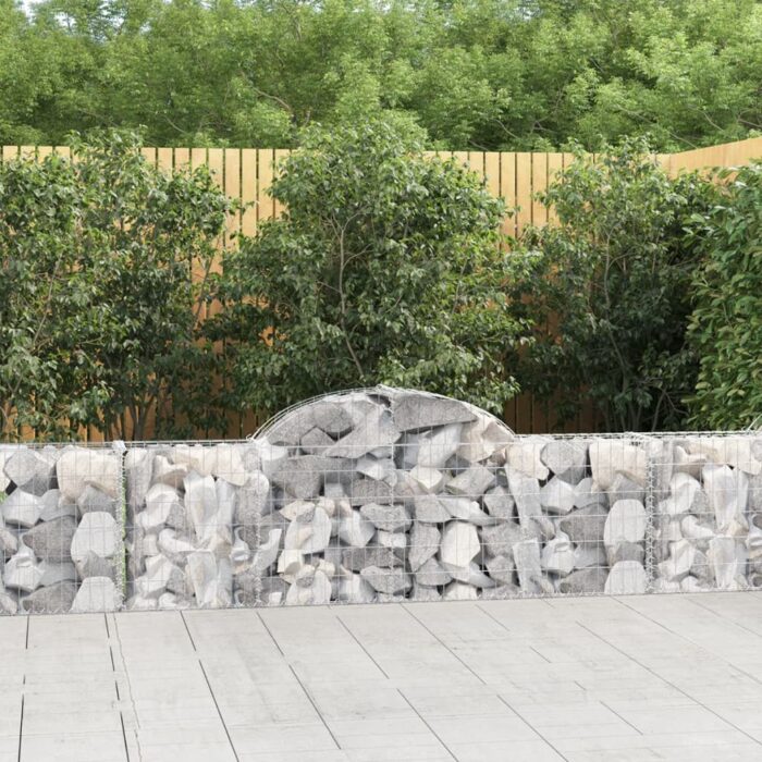 Paniers à gabions arqués 3 pcs 200x30x60/80 cm Fer galvanisé – Image 1