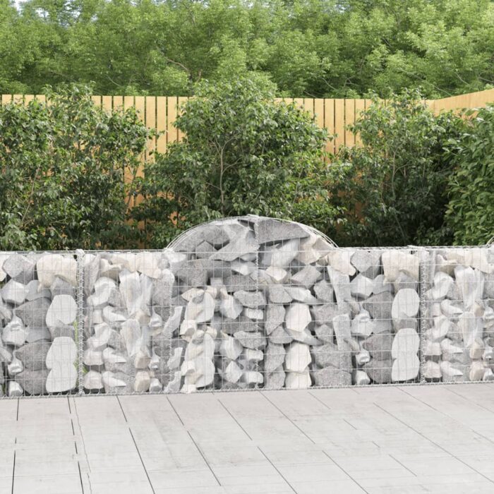 Paniers à gabions arqués 7 pcs 200x30x80/100 cm Fer galvanisé – Image 1