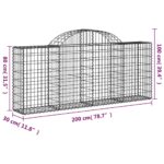 Paniers à gabions arqués 13 pcs 200x30x80/100 cm Fer galvanisé – Image 4
