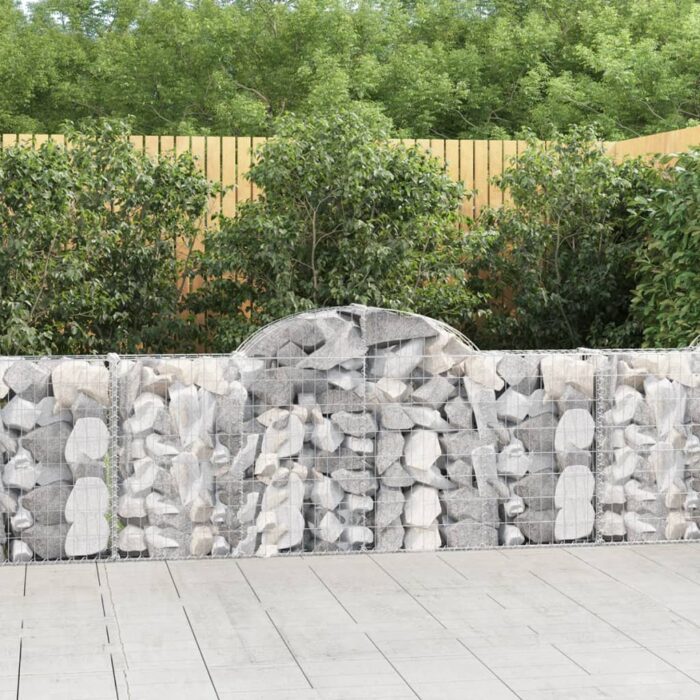 Paniers à gabions arqués 25 pcs 200x30x80/100 cm Fer galvanisé – Image 1