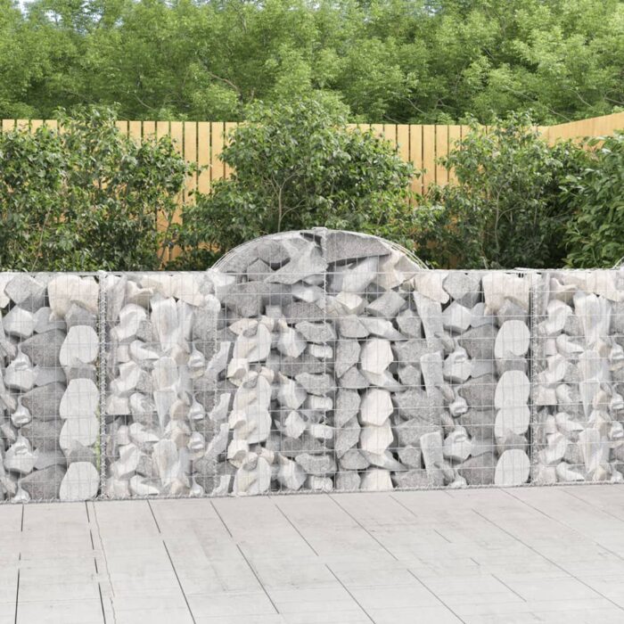 Paniers à gabions arqués 25 pcs 200x30x100/120 cm Fer galvanisé – Image 1