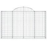 Paniers à gabions arqués 3 pcs 200x30x120/140 cm Fer galvanisé – Image 2