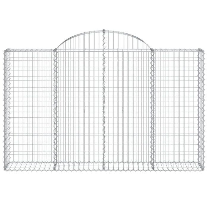 Paniers à gabions arqués 3 pcs 200x30x120/140 cm Fer galvanisé – Image 2