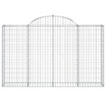 Paniers à gabions arqués 9 pcs 200x30x120/140 cm Fer galvanisé – Image 2