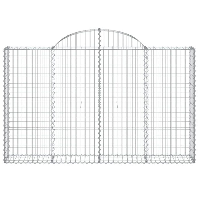 Paniers à gabions arqués 15 pcs 200x30x120/140 cm Fer galvanisé – Image 2