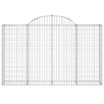 Paniers à gabions arqués 25 pcs 200x30x120/140 cm Fer galvanisé – Image 2