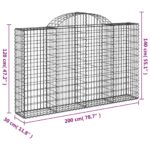 Paniers à gabions arqués 25 pcs 200x30x120/140 cm Fer galvanisé – Image 4
