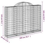 Paniers à gabions arqués 7 pcs 200x30x140/160 cm Fer galvanisé – Image 4
