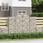 Paniers à gabions arqués 7 pcs 200x30x140/160 cm Fer galvanisé