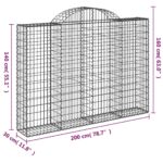 Paniers à gabions arqués 11 pcs 200x30x140/160 cm Fer galvanisé – Image 4