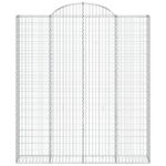 Paniers à gabions arqués 3 pcs 200x30x220/240 cm fer galvanisé – Image 2