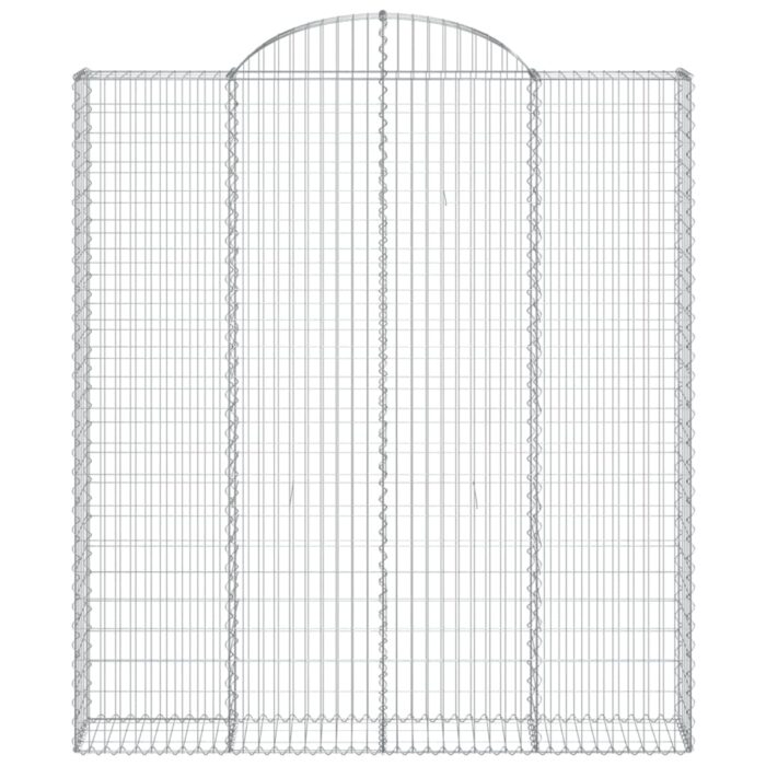 Paniers à gabions arqués 3 pcs 200x30x220/240 cm fer galvanisé – Image 2