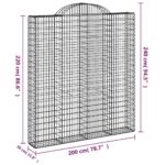 Paniers à gabions arqués 3 pcs 200x30x220/240 cm fer galvanisé – Image 4