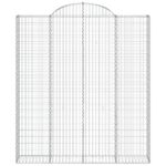 Paniers à gabions arqués 5 pcs 200x30x220/240 cm fer galvanisé – Image 2