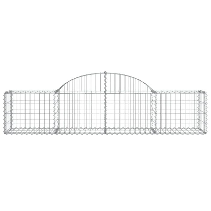 Paniers à gabions arqués 3 pcs 200x50x40/60 cm fer galvanisé – Image 2