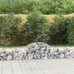 Paniers à gabions arqués 5 pcs 200x50x40/60 cm fer galvanisé