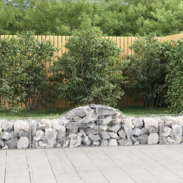 Paniers à gabions arqués 5 pcs 200x50x40/60 cm fer galvanisé – Image 1