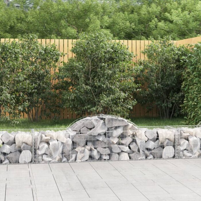 Paniers à gabions arqués 9 pcs 200x50x40/60 cm fer galvanisé – Image 1