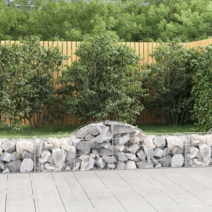 Paniers à gabions arqués 11 pcs 200x50x40/60 cm fer galvanisé