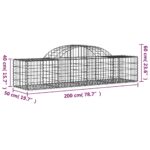 Paniers à gabions arqués 15 pcs 200x50x40/60 cm fer galvanisé – Image 4