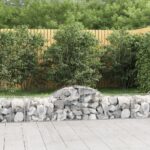 Paniers à gabions arqués 25 pcs 200x50x40/60 cm fer galvanisé