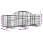 Paniers à gabions arqués 3 pcs 200x50x60/80 cm Fer galvanisé – Image 4
