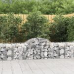 Paniers à gabions arqués 3 pcs 200x50x60/80 cm Fer galvanisé