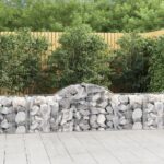 Paniers à gabions arqués 7 pcs 200x50x60/80 cm Fer galvanisé