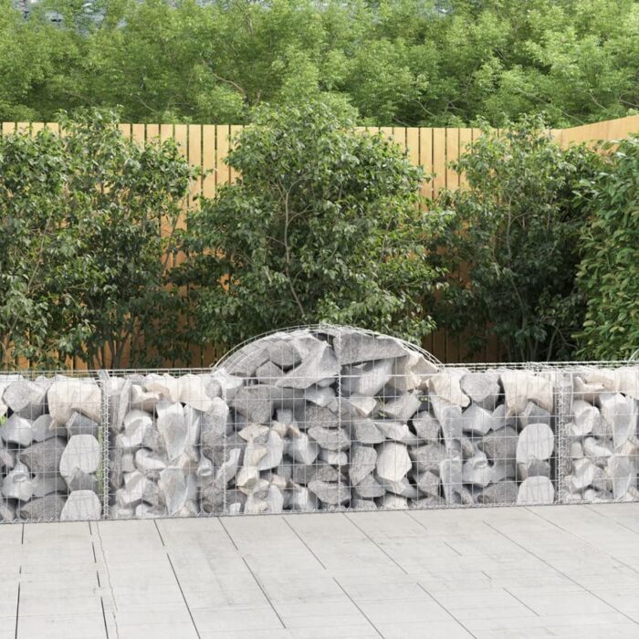 Paniers à gabions arqués 7 pcs 200x50x60/80 cm Fer galvanisé – Image 1