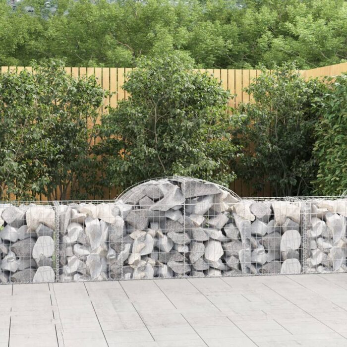 Paniers à gabions arqués 15 pcs 200x50x60/80 cm fer galvanisé – Image 1