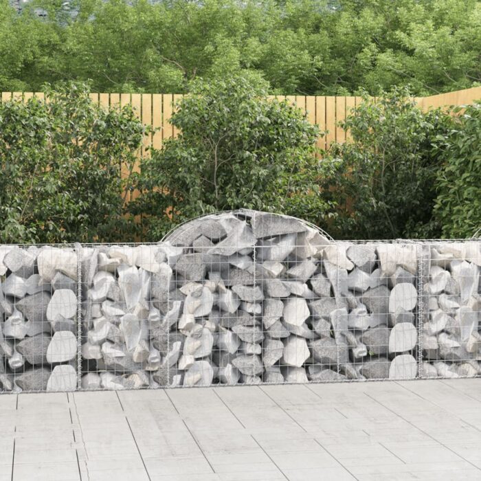 Paniers à gabions arqués 5 pcs 200x50x80/100 cm Fer galvanisé – Image 1
