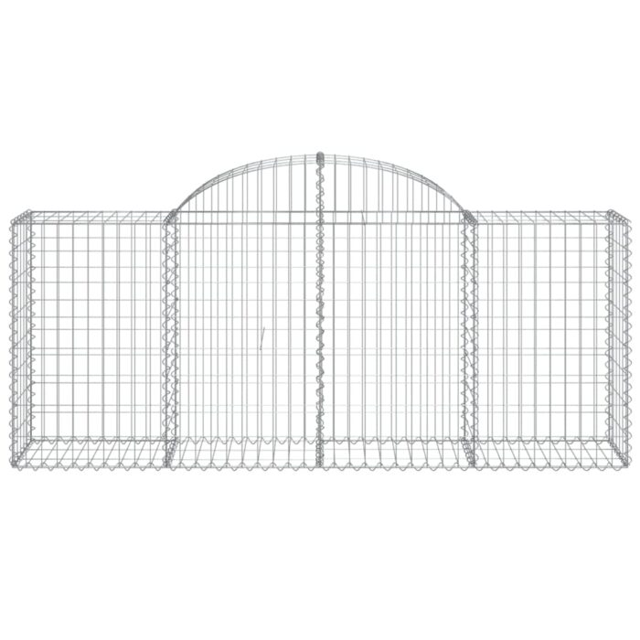 Paniers à gabions arqués 9 pcs 200x50x80/100 cm Fer galvanisé – Image 2
