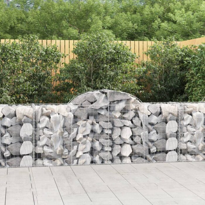 Paniers à gabions arqués 9 pcs 200x50x80/100 cm Fer galvanisé – Image 1
