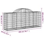 Paniers à gabions arqués 15 pcs 200x50x80/100 cm Fer galvanisé – Image 4