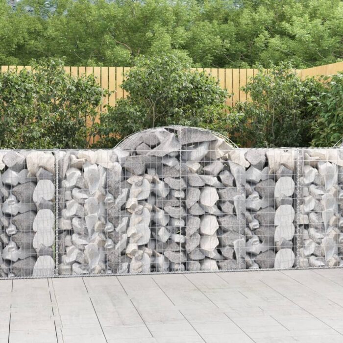 Paniers à gabions arqués 9 pcs 200x50x100/120 cm fer galvanisé – Image 1
