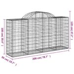 Paniers à gabions arqués 25 pcs 200x50x100/120 cm fer galvanisé – Image 4