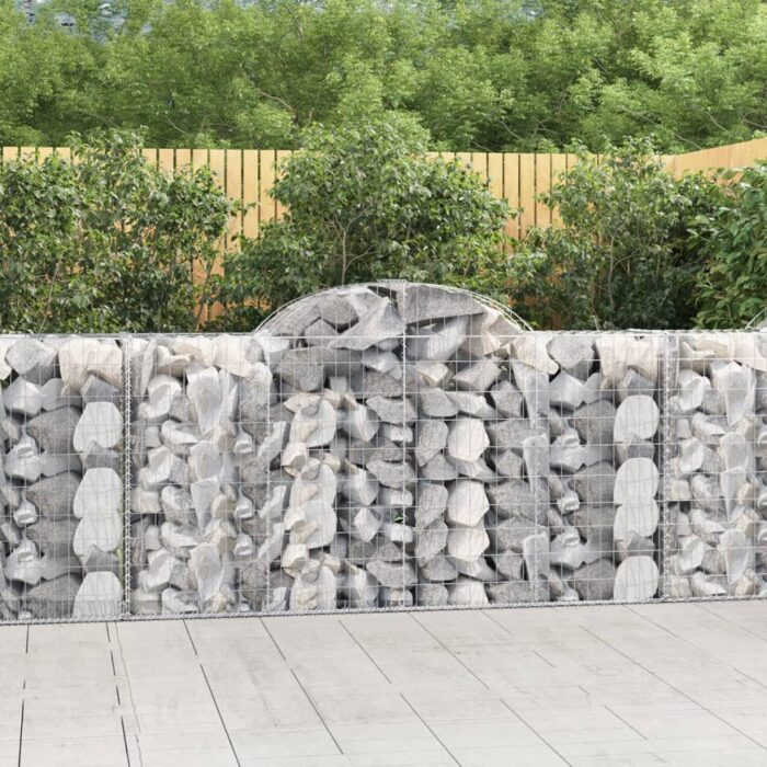 Paniers à gabions arqués 25 pcs 200x50x100/120 cm fer galvanisé – Image 1