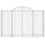 Paniers à gabions arqués 3 pcs 200x50x120/140 cm Fer galvanisé – Image 2