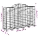 Paniers à gabions arqués 15 pcs 200x50x120/140 cm Fer galvanisé – Image 4