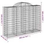 Paniers à gabions arqués 5 pcs 200x50x140/160 cm Fer galvanisé – Image 4