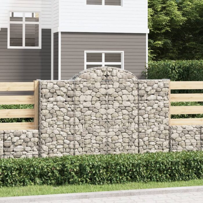 Paniers à gabions arqués 9 pcs 200x50x140/160 cm Fer galvanisé – Image 1